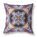 Palacedesigns 20 in. Indigo & Yellow Geo Tribal Indoor & Outdoor Throw Pillow Multi Color PA3098300